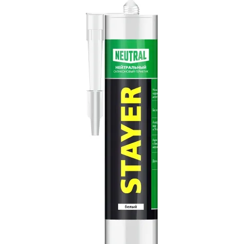 STAYER 260 мл, белый, силиконовый, нейтральный герметик (41217-0)