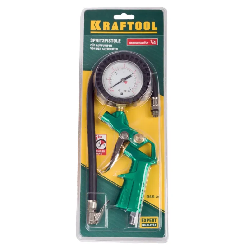 KRAFTOOL 15 бар, пистолет для подкачки шин (06535)