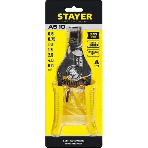 STAYER AS-10, 1 - 6 мм2, полуавтоматический стриппер, Professional (22631)