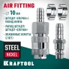 KRAFTOOL (штуцер ″елочка″, 10 мм - рапид муфта) + (рапид штуцер-штуцер ″елочка″, 10 мм) + (обжимные хомуты 2 шт), набор (06599-10-H)