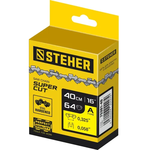 STEHER type A, шаг 0.325″, паз 1.5 мм, 64 звена, цепь для бензопил (75301-40)