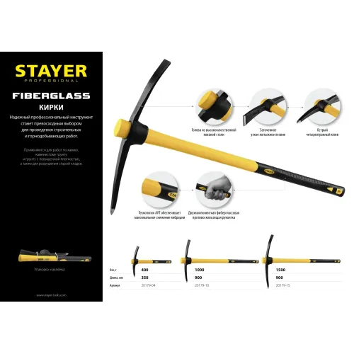 STAYER 1500 г, кирка, Professional (20179-15)