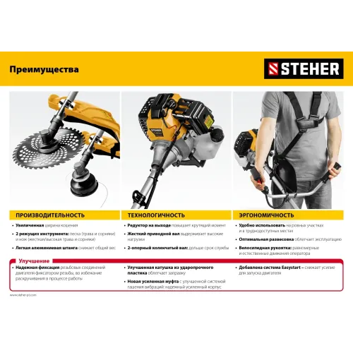 STEHER 2.5 кВт, бензиновый триммер (BT-2500-S)