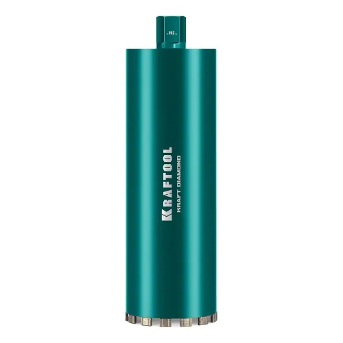 KRAFTOOL DIAMOND 152 мм (450 мм, 1 1/4″, лазерная сварка, сухое сверление с микроударом), алмазная коронка по железобетону (29825-152)