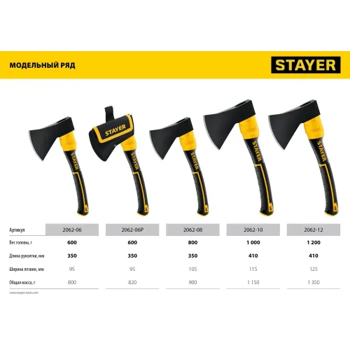 STAYER FIBERGLASS, 1200/1350 г, 410 мм, кованый топор, Professional (2062-12)