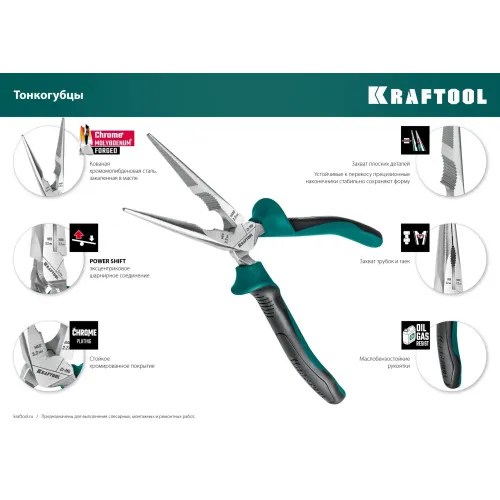 KRAFTOOL 4 предм., набор губцевого инструмента (22012)