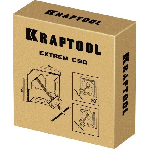KRAFTOOL Extrem C90, глубина зажима 90 мм, экстрамощная стальная угловая струбцина для сварочных работ (32201)