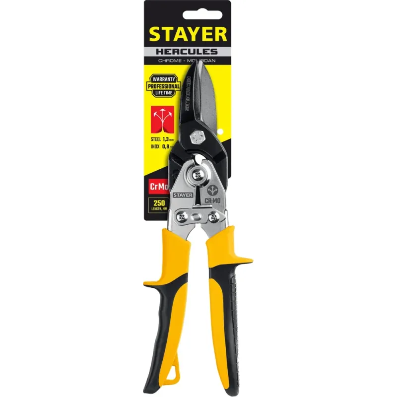 STAYER Hercules, 250 мм, прямые ножницы по металлу, Professional (2320)