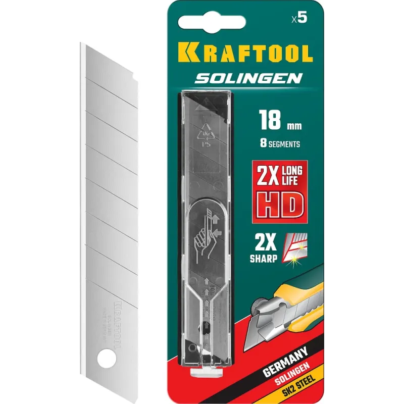 KRAFTOOL 18 мм, 5 шт, сегментированные лезвия (09605-18-S5)