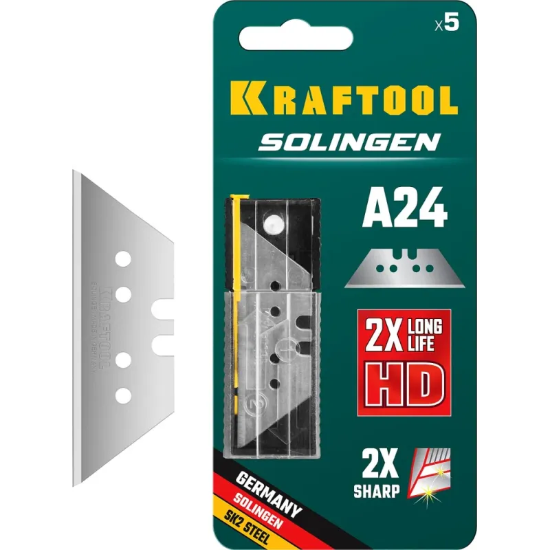 KRAFTOOL Solingen-А24, 5 шт, трапециевидные лезвия (09625-S5)