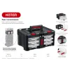 KETER STACKNROLL, 481 х 332 х 233 мм, (19″), пластиковый ящик с 3 органайзерами и 18 ячейками (38406)