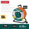 KRAFTOOL EXPERT 4.0, ПВС 3х2.5 50м 4000Вт IP44, силовой удлинитель на стальной катушке (55089-50)