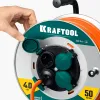 KRAFTOOL EXPERT 4.0, ПВС 3х2.5 50м 4000Вт IP44, силовой удлинитель на стальной катушке (55089-50)