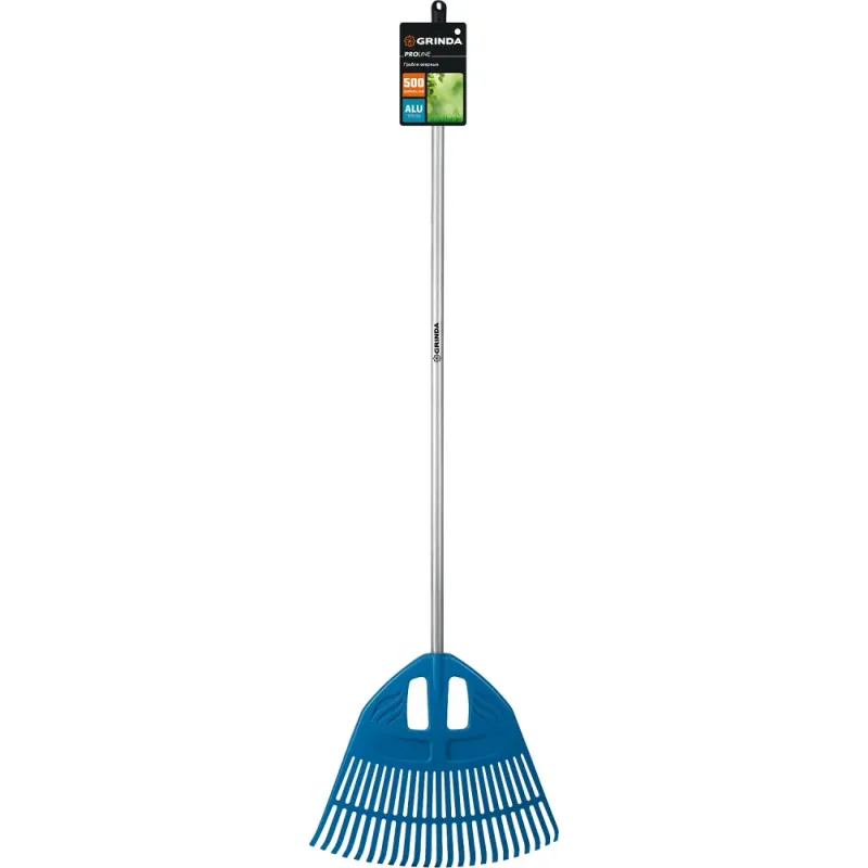 GRINDA PP-23 ALU, 500 х 50 х 1680 мм, 23 зубца, алюминиевый черенок, пластиковые, веерные грабли, PROLine (421811)