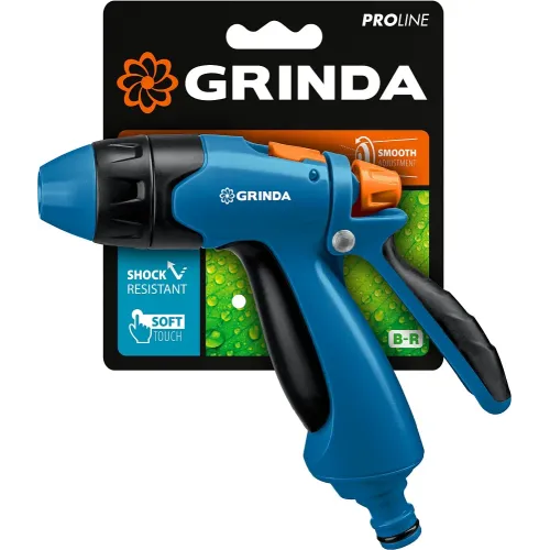 GRINDA B-R, плавная регулировка напора, курок сзади, двухкомпонентный, поливочный пистолет, PROLine (429111)