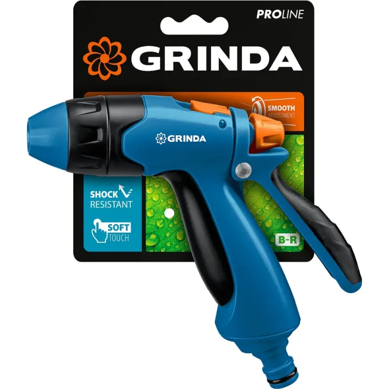GRINDA B-R, плавная регулировка напора, курок сзади, двухкомпонентный, поливочный пистолет, PROLine (429111)