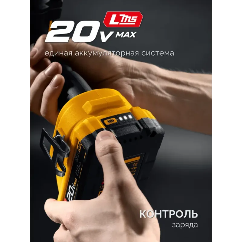 STEHER 20 В, 165 Н·м, 1 АКБ LMS (2 А·ч), бесщеточная ударная дрель-шуруповерт (CBS-165-21)
