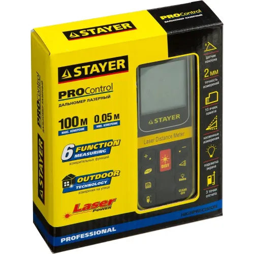 STAYER 100 м, лазерный дальномер, Professional (34959)