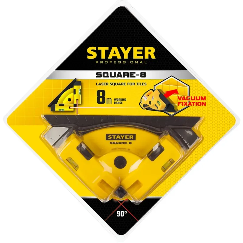 STAYER 8 м, лазерный угольник для кафеля, Professional (34928)