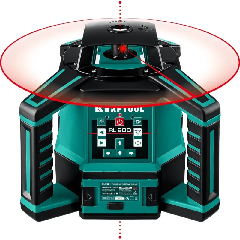 KRAFTOOL RL600, 600 м, ротационный лазерный нивелир (34600)