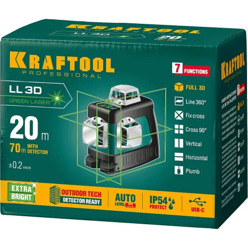 KRAFTOOL LL 3D, лазерный нивелир (34641)