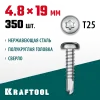 KRAFTOOL DS-P, 19 х 4.8 мм, А2, сверло, полукруглая головка, ТХ25, 350 шт, саморез нержавеющий (300931-48-019)