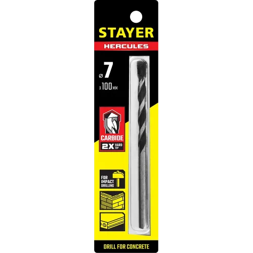STAYER Hercules, 7 x 100 мм, cверло по бетону, Professional (2915-100-07)