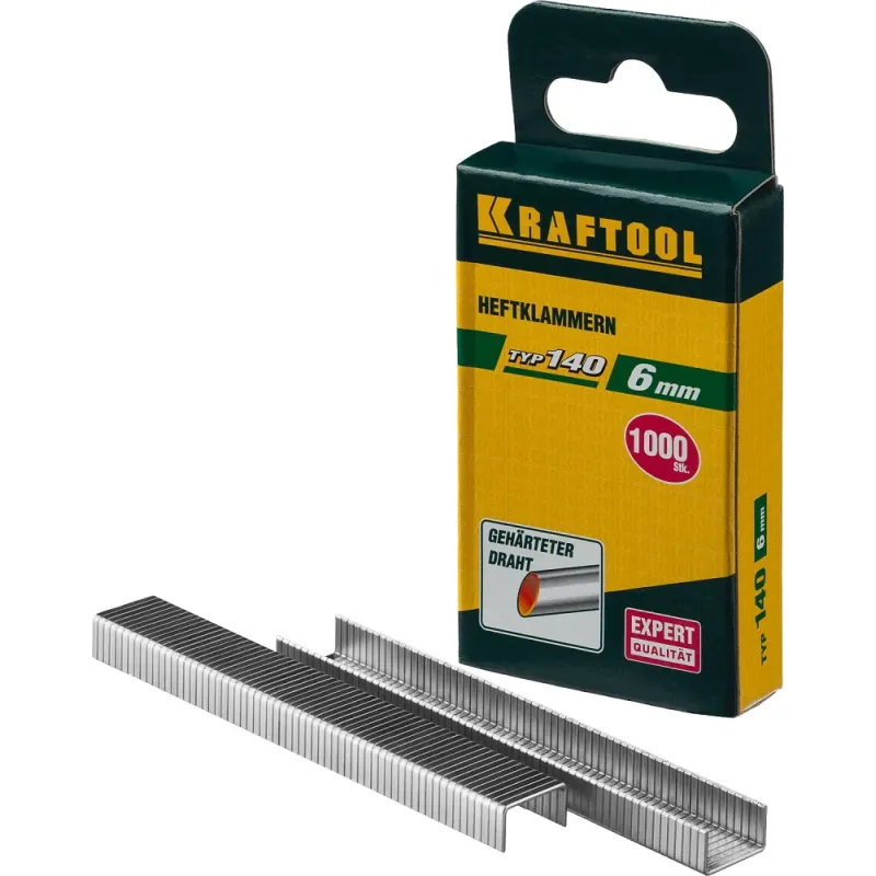 KRAFTOOL скобы тип 140 (G/11/57), 6 мм, калибр 20GA. 1000 шт (31680-06)