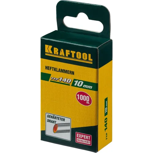 KRAFTOOL скобы тип 140 (G/11/57), 10 мм, калибр 20GA. 1000 шт (31680-10)