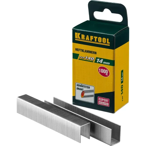 KRAFTOOL скобы тип 140 (G/11/57), 14 мм, калибр 20GA. 1000 шт (31680-14)