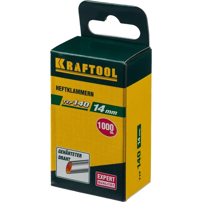 KRAFTOOL скобы тип 140 (G/11/57), 14 мм, калибр 20GA. 1000 шт (31680-14)