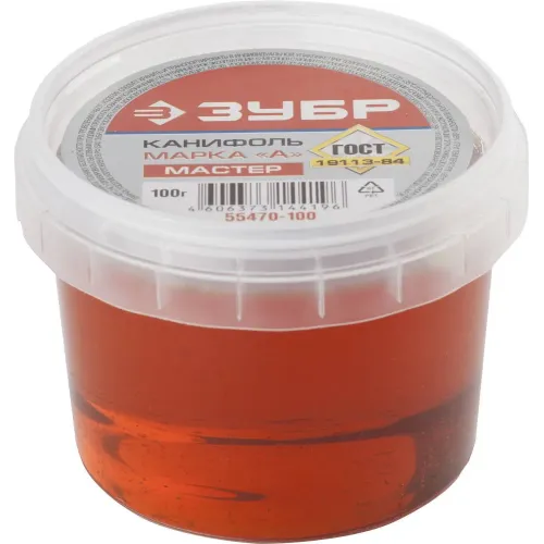 ЗУБР Канифоль ВС, 100 г, для паяльных работ, флюс (55470-100)