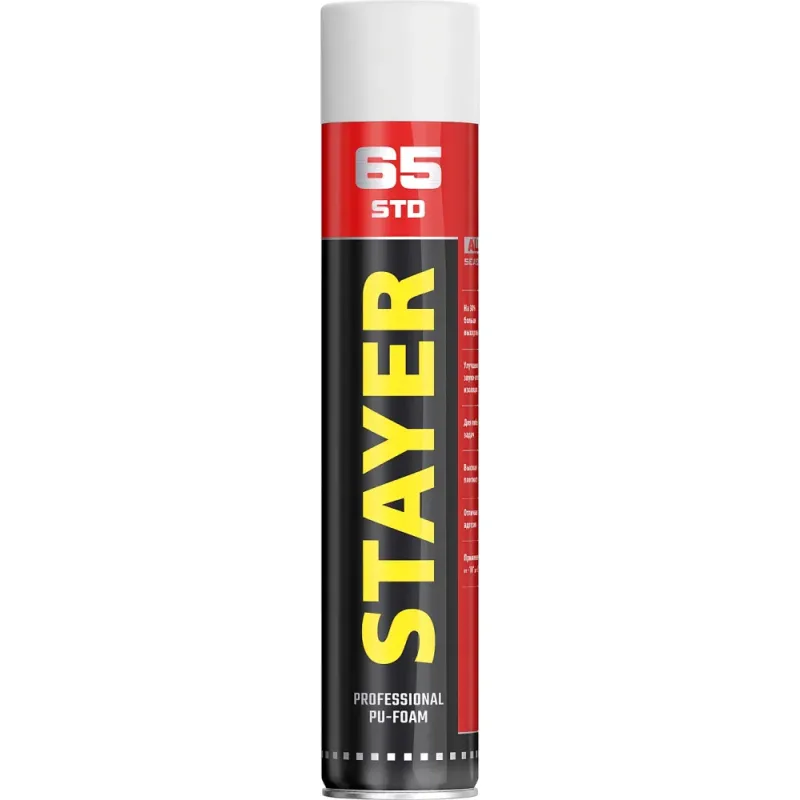 STAYER STD 65, 750 мл, адаптерная, выход до 65 л, монтажная пена, Professional (41134)