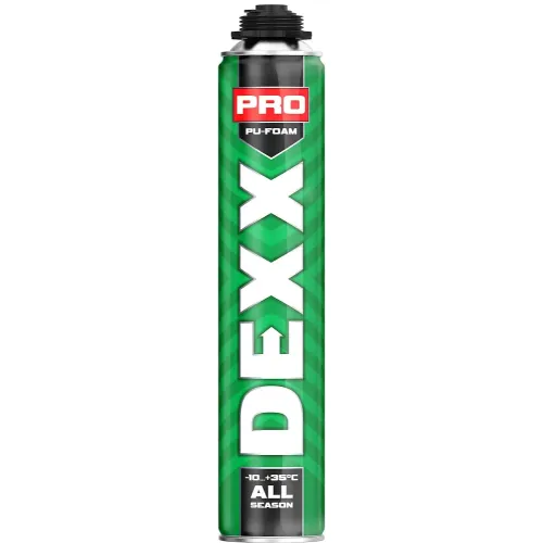 DEXX PRO, 750 мл, пистолетная, всесезонная, выход до 30 л, монтажная пена (41126)