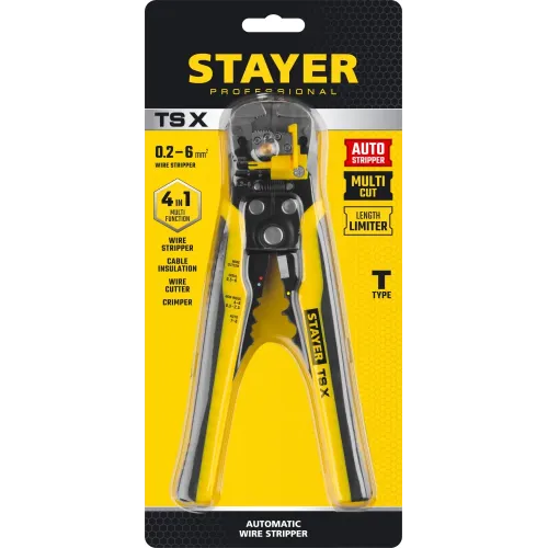 STAYER TS-X, 0.2 - 6 мм2, автоматический многофункциональный стриппер, Professional (22655)