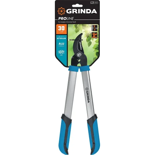 GRINDA PL-460, длина 460 мм, лезвия из высокоуглеродистой закаленной стали, алюминиевые рукоятки, малый плоскостной сучкорез, PROLine (424518)