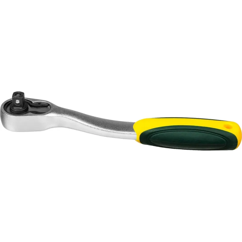 KRAFTOOL 1/4″, 72 зубца, изогнутая трещотка для торцовых головок, Pro (27795-1/4)