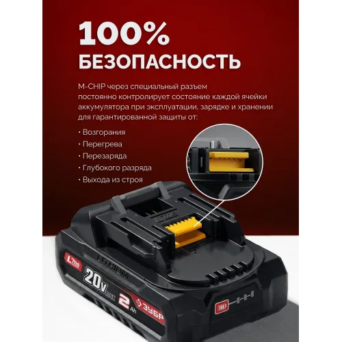 ЗУБР 20 В, 180 Н·м, 1 АКБ LMS (2 А·ч), бесщеточный ударный винтоверт, сумка (ВБУ-180-21)