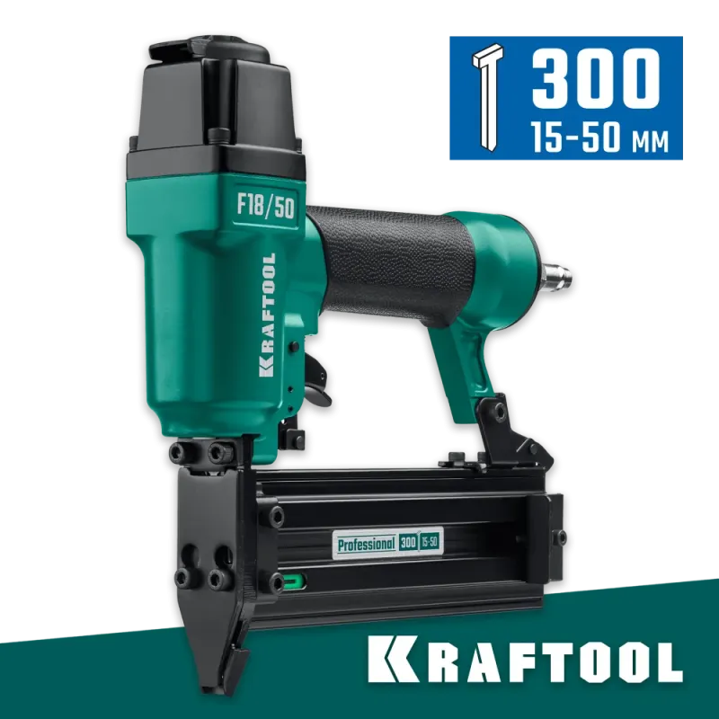 KRAFTOOL F18/50, пневматический нейлер для гвоздей 18Ga тип 300 (15-50 мм), (31961)