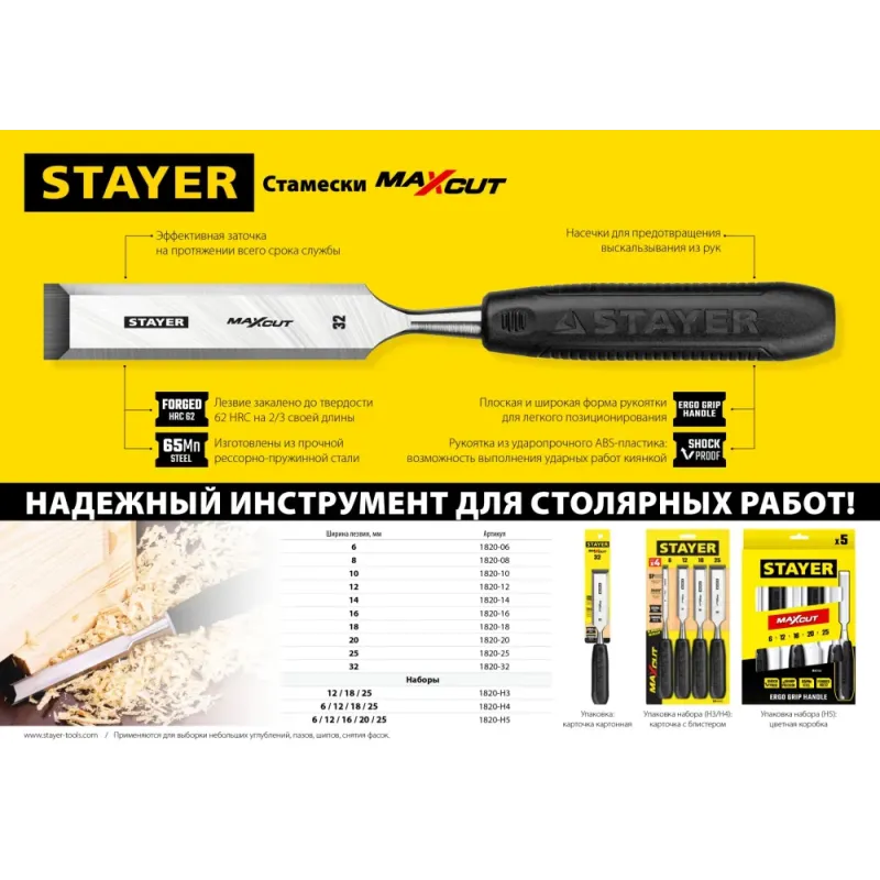 STAYER Max-Cut, 10 мм, стамеска (1820-10)