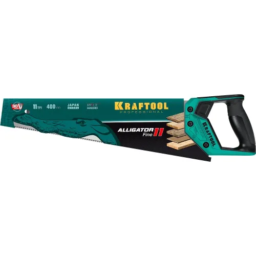 KRAFTOOL Alligator Fine 11, 400 мм, ножовка для точного реза (15203-40)