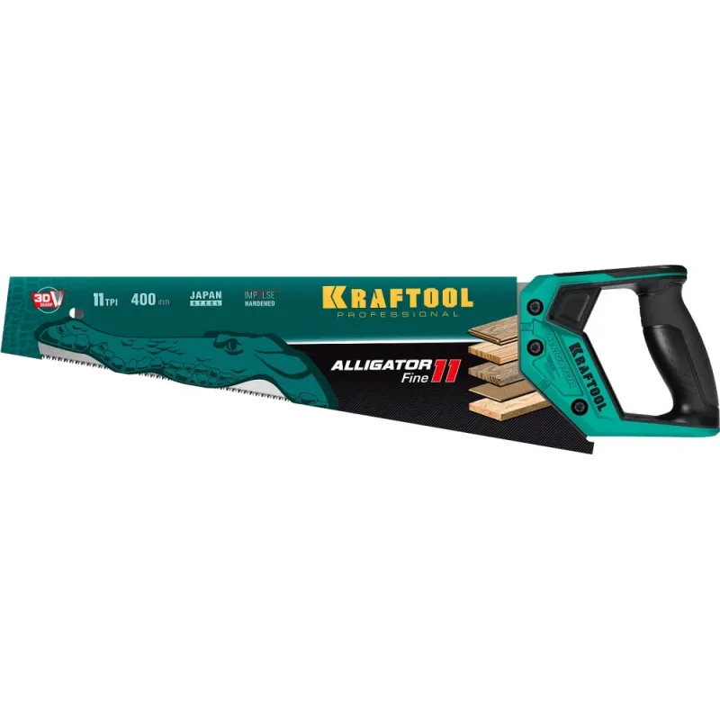 KRAFTOOL Alligator Fine 11, 400 мм, ножовка для точного реза (15203-40)