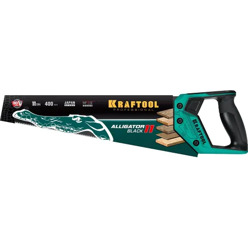 KRAFTOOL Alligator Black 11, 400 мм, ножовка для точного реза (15205-40)