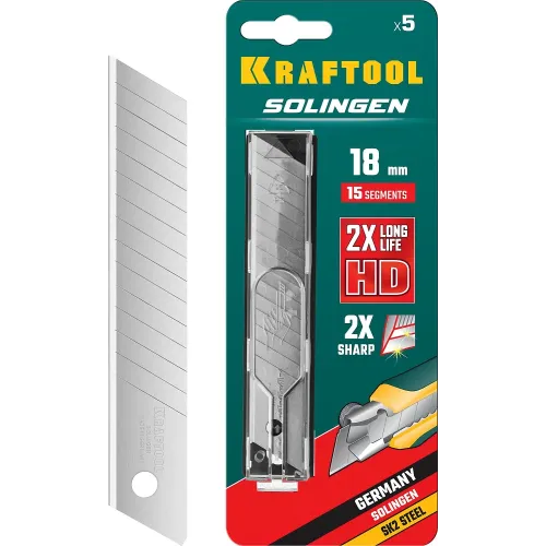 KRAFTOOL 18 мм, 5 шт, сегментированные лезвия (09606-18-S5)