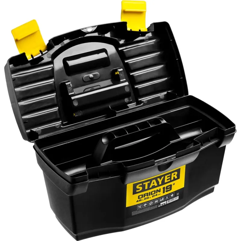 STAYER ORION-19, 480 х 250 х 240 мм, (19″), пластиковый ящик для инструментов (38110-18)
