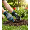 GRINDA FLORA, S (7), садовые перчатки из искусственной кожи с усиленным наладонником и кончиками пальцев, противоскользящие, PRO Line (1138-S)