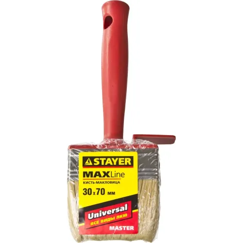 STAYER UNIVERSAL, 3 х 7 см, светлая щетина, пластмассовый корпус, все виды ЛКМ, макловица (01824-07)