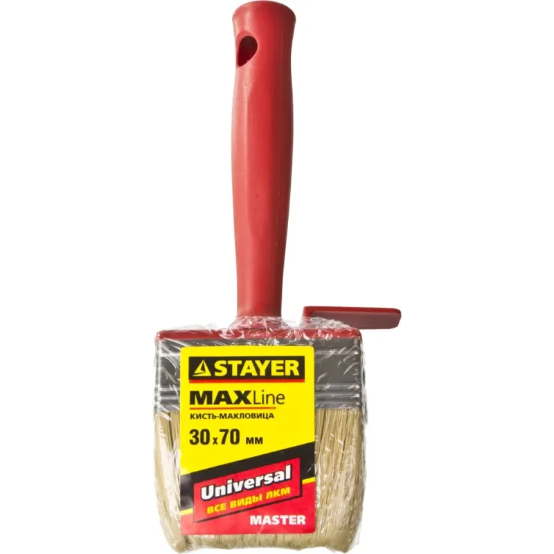 STAYER UNIVERSAL, 3 х 7 см, светлая щетина, пластмассовый корпус, все виды ЛКМ, макловица (01824-07)