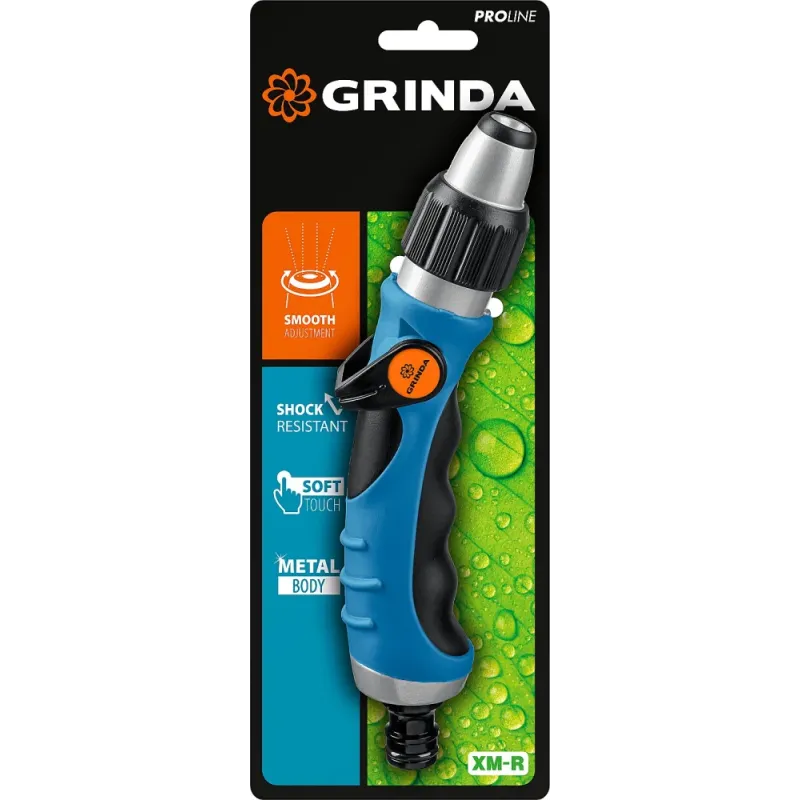 GRINDA XM-R, плавная регулировка напора, металлический с TPR, поливочный пистолет, PROLine (429151)