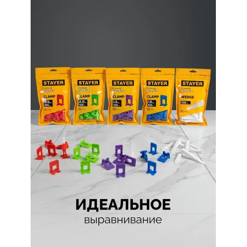 STAYER СВП TileFix, 1,0 мм, 500 шт, система выравнивания плитки ″ворота″ (33845-500)